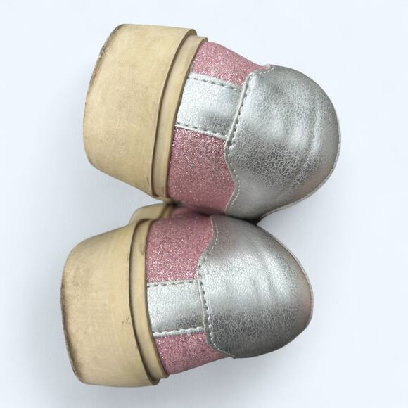 Shu Shop REBA White & Pink Sparkle Tennis Shoes Fashion Sneaker size 6.5 Glitter - Picture 10 of 13